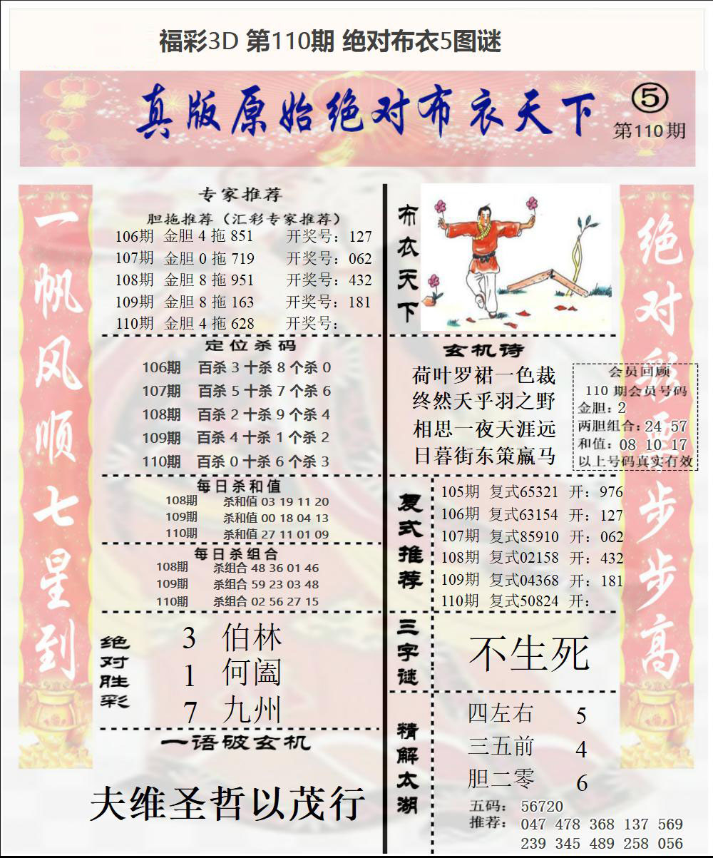 福彩3D绝对布衣5