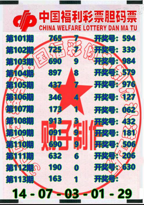 3D财子胆码票