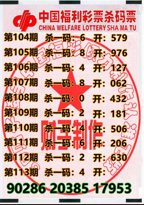 3D财子杀码票