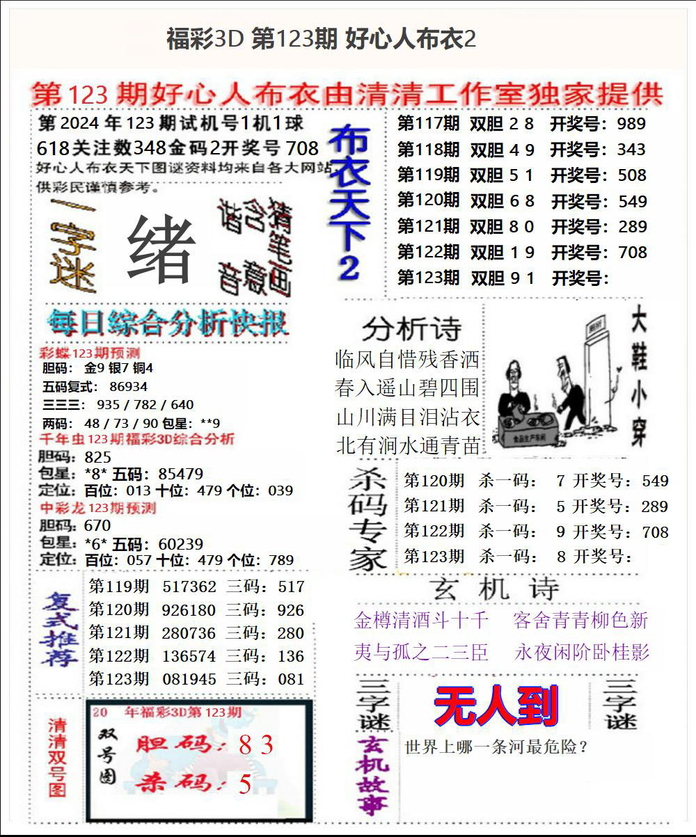 福彩3D好心人布衣2