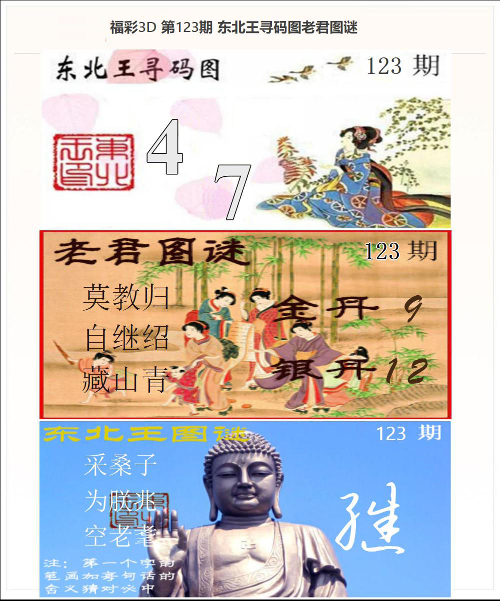 东北王寻码图老君图谜