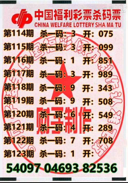 3D财子杀码票