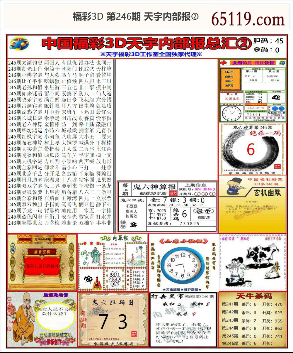 福彩3D天宇内部报②