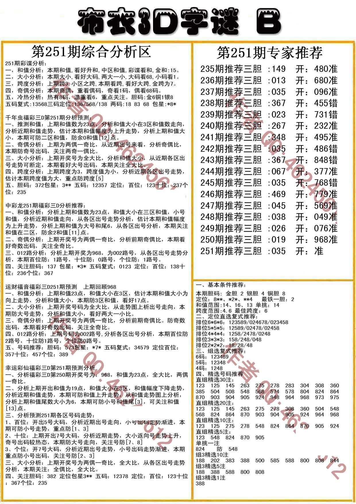 布衣3D字谜B版