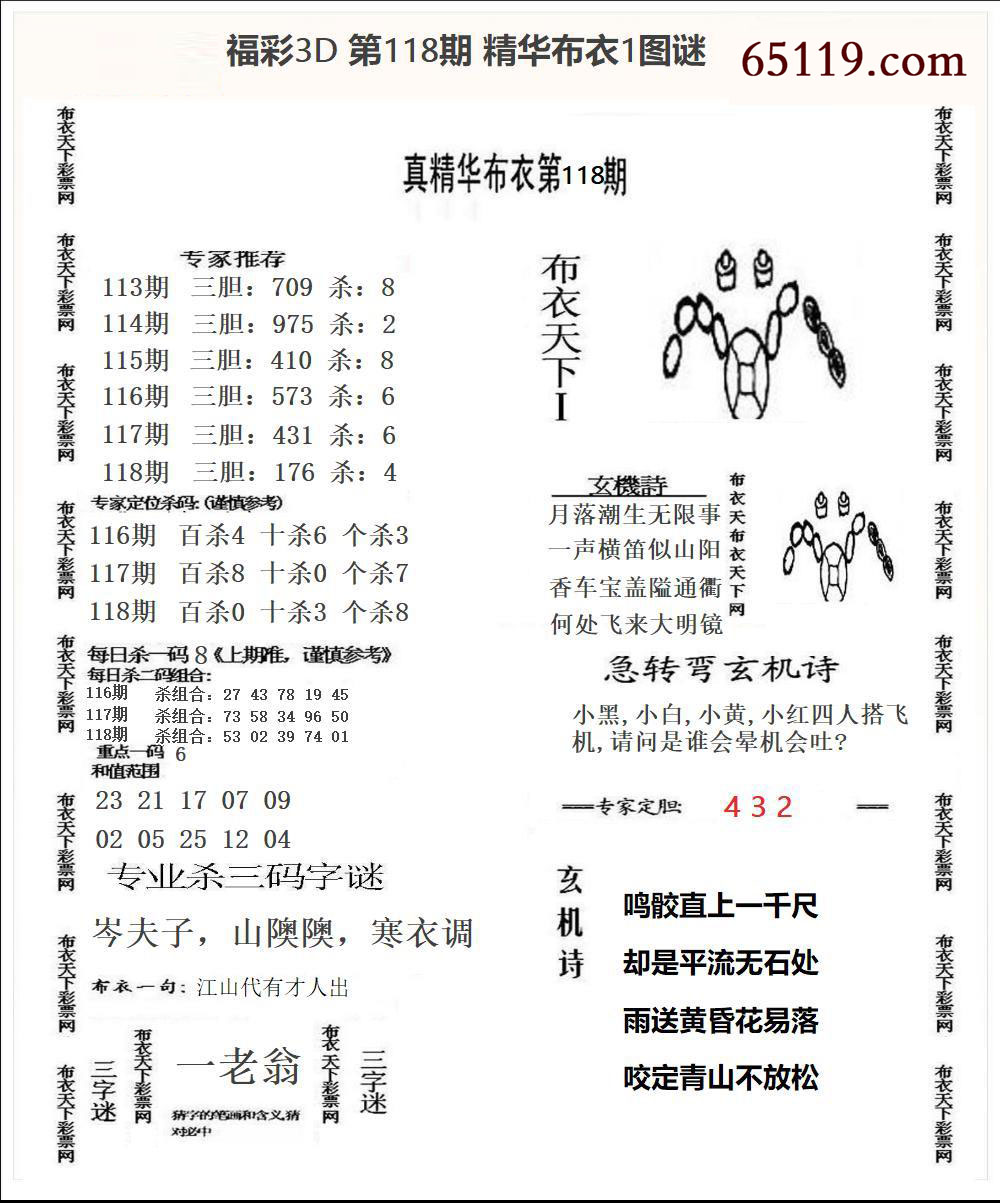 福彩3D精华布衣1