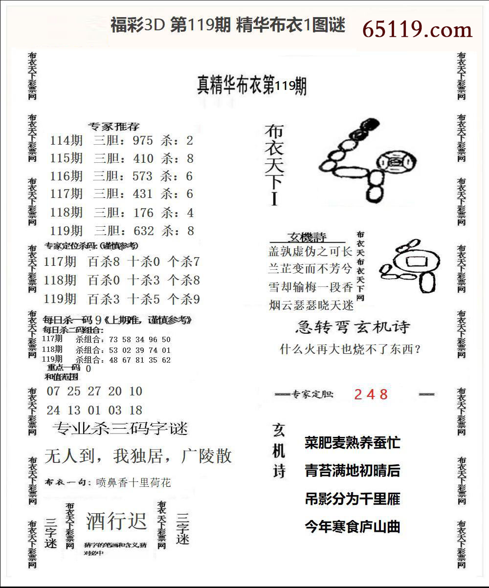 福彩3D精华布衣1